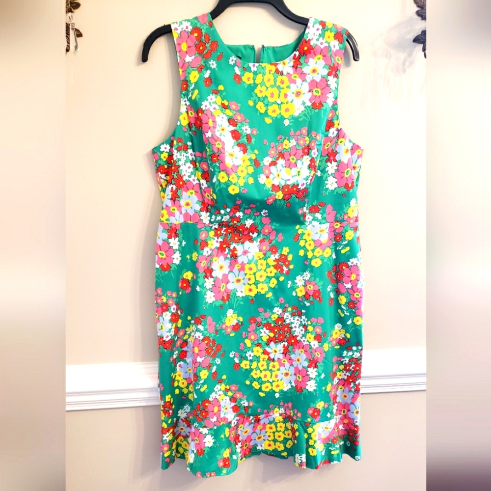 Talbots Green Floral Mini Dress